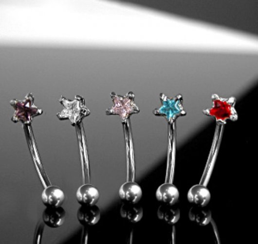 Piercing do obočí 1,2x10mm čirá