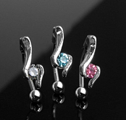 Piercing do obočí 1,2x10mm čirá