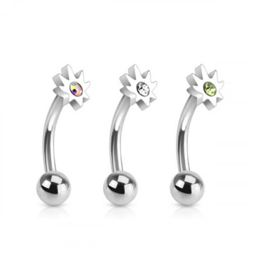 Piercing do obočí 1,2x8x3mm čirá