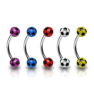 Piercing do obočí 1,2x8x4mm zelená