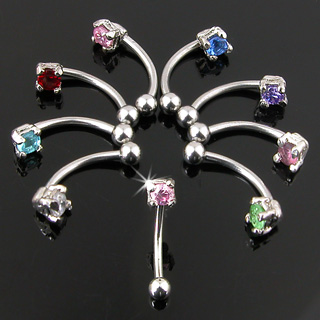 Piercing do obočí 1,2x8x3mm růžová
