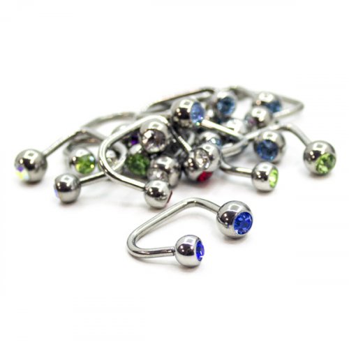 Piercing do brady 1,6x8x(5x6)mm duhová