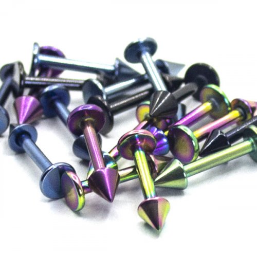 Piercing do brady 1,6x10x(4x4)mm světle modrá