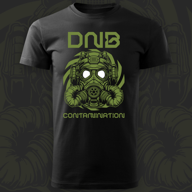 Tričko dnb, drum and bass pánské Gas mask