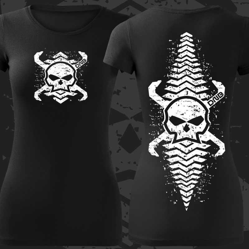 Tričko dnb, drum and bass dámské Skull