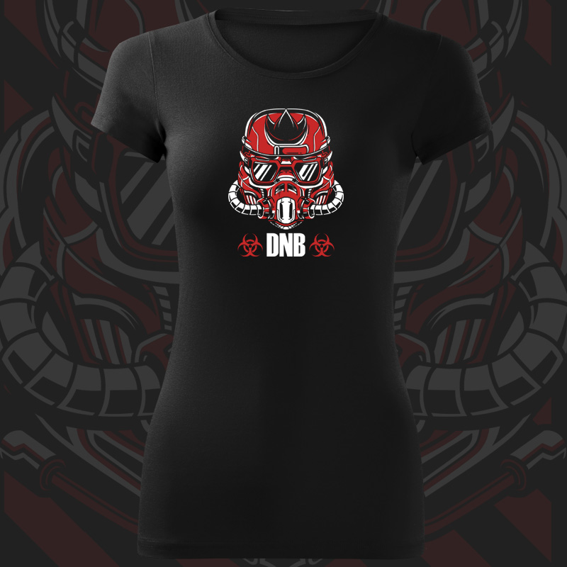 Tričko dnb, drum and bass dámské Gas mask