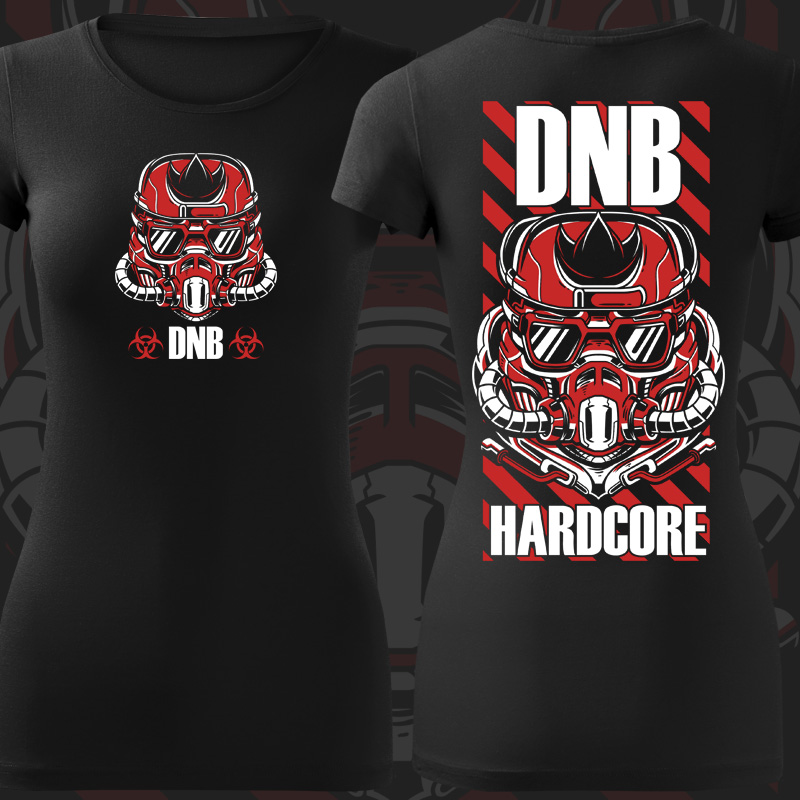 Tričko dnb, drum and bass dámské Gas mask