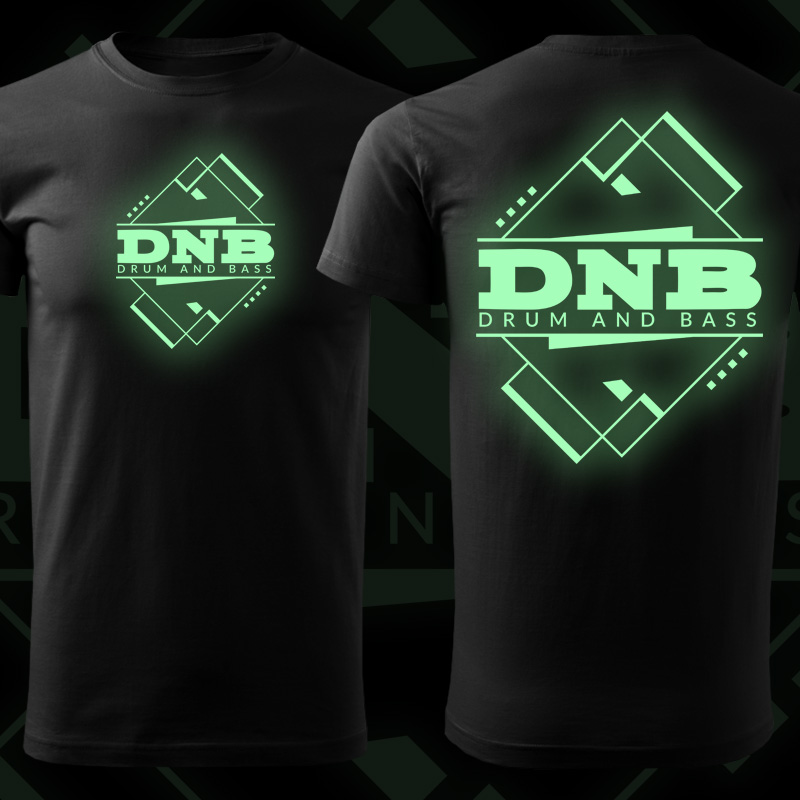 Tričko dnb, drum and bass pánské svítící potisk