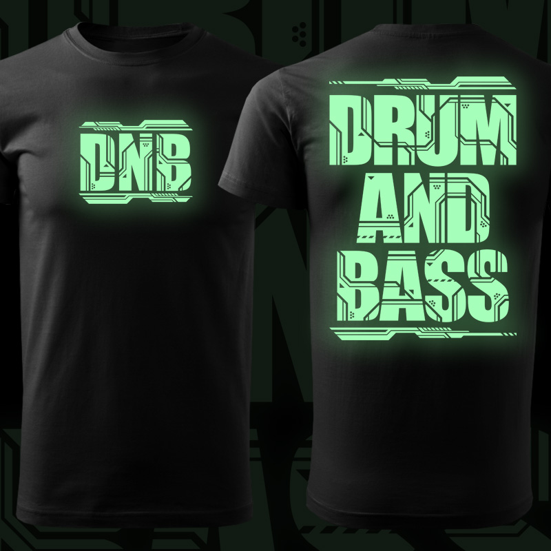 Tričko dnb, drum and bass pánské svítící potisk