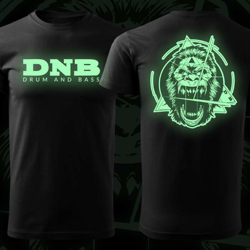Tričko dnb, drum and bass pánské svítící potisk