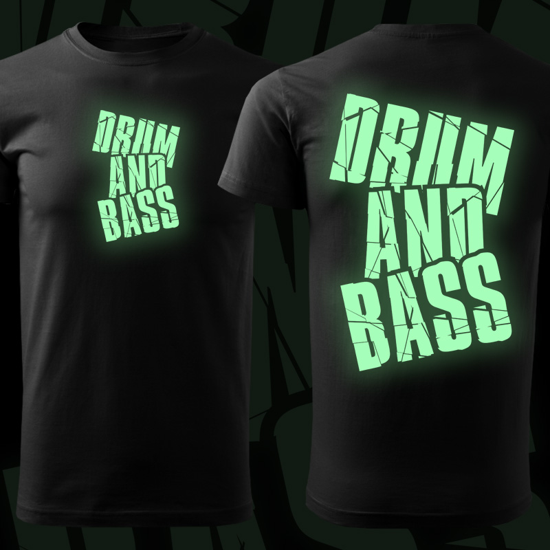 Tričko dnb, drum and bass pánské svítící potisk
