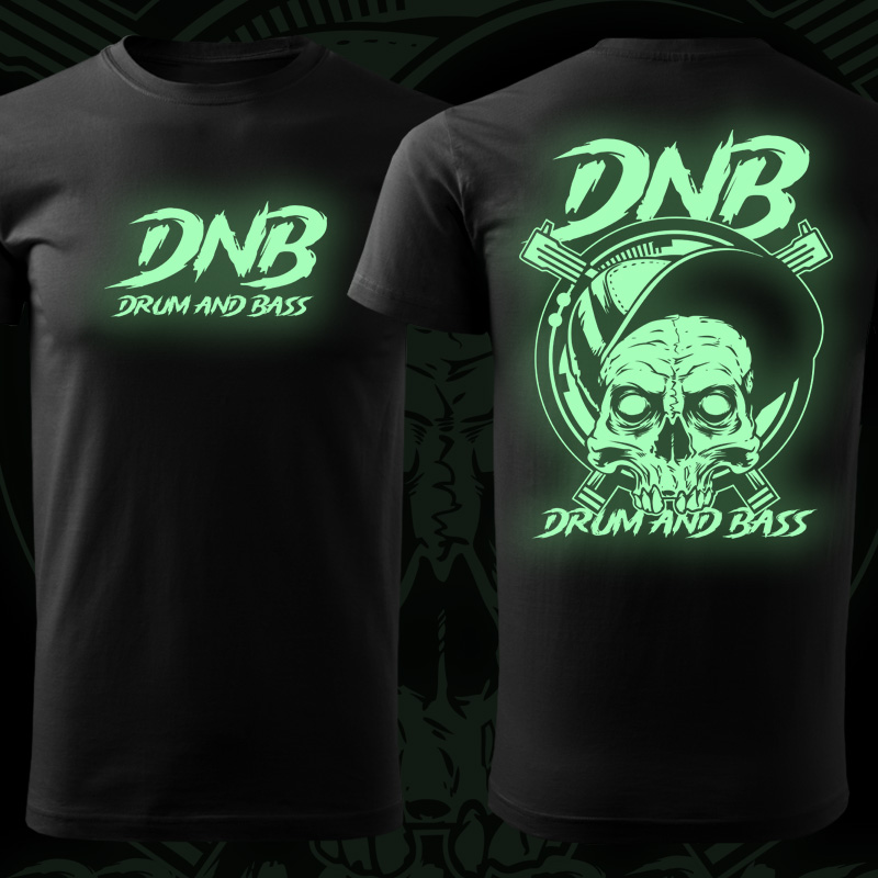Tričko dnb, drum and bass pánské svítící potisk