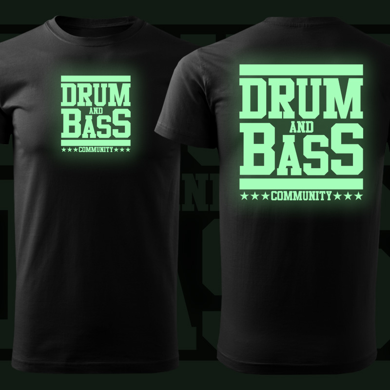 Tričko dnb, drum and bass pánské svítící potisk