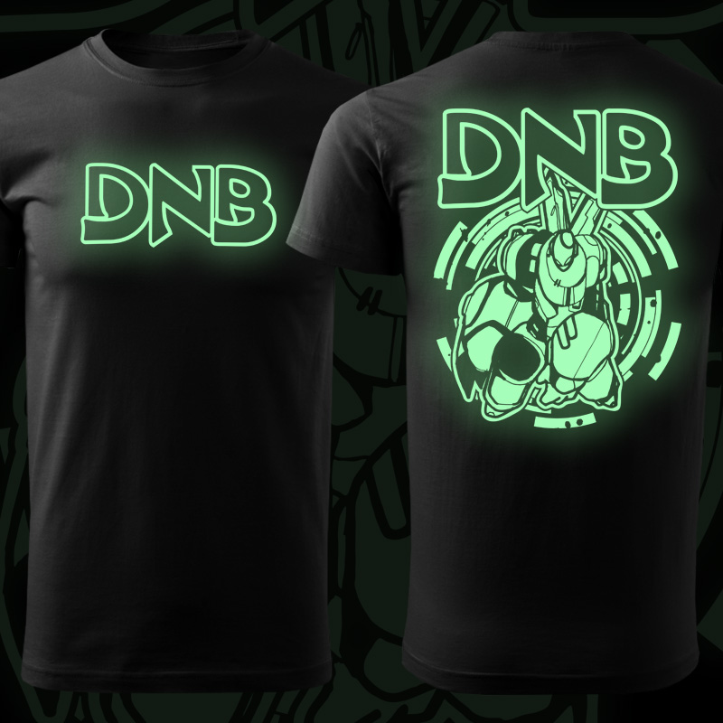 Tričko dnb, drum and bass pánské svítící potisk