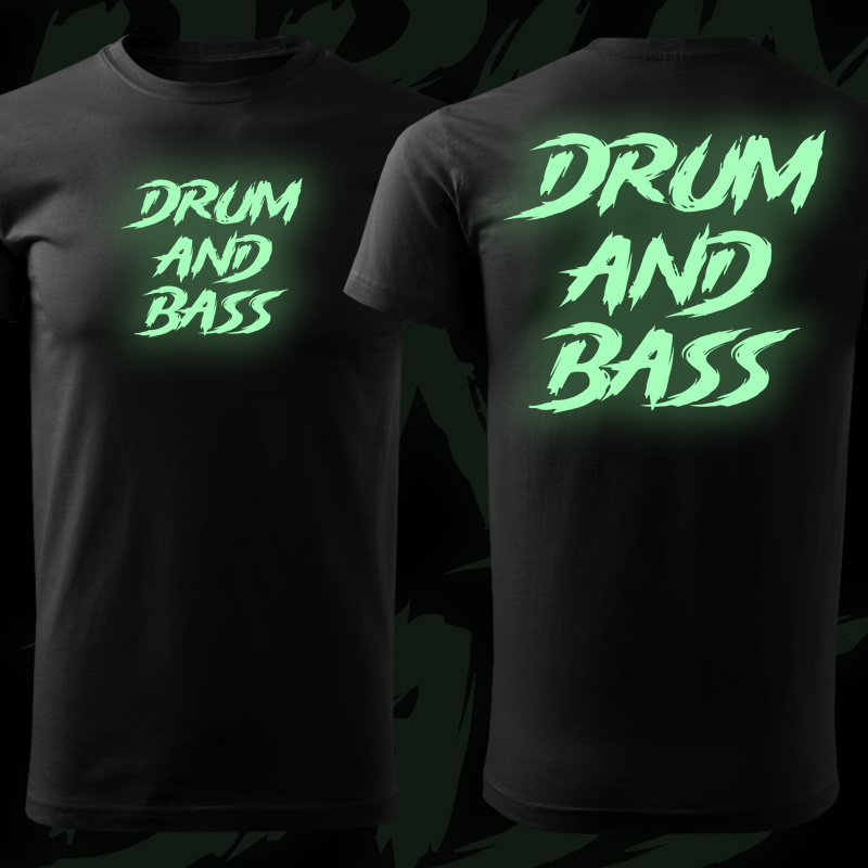 Tričko dnb, drum and bass pánské svítící potisk