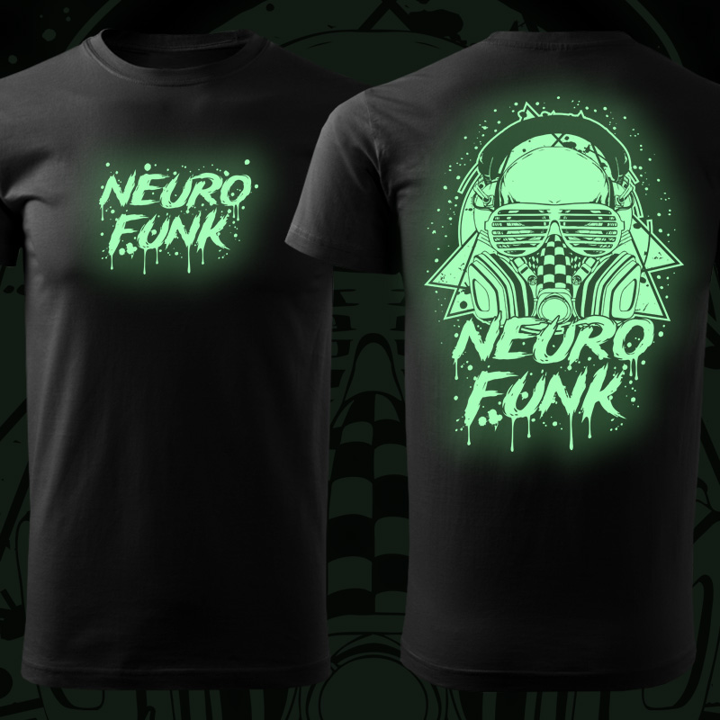 Tričko dnb, drum and bass pánské svítící potisk
