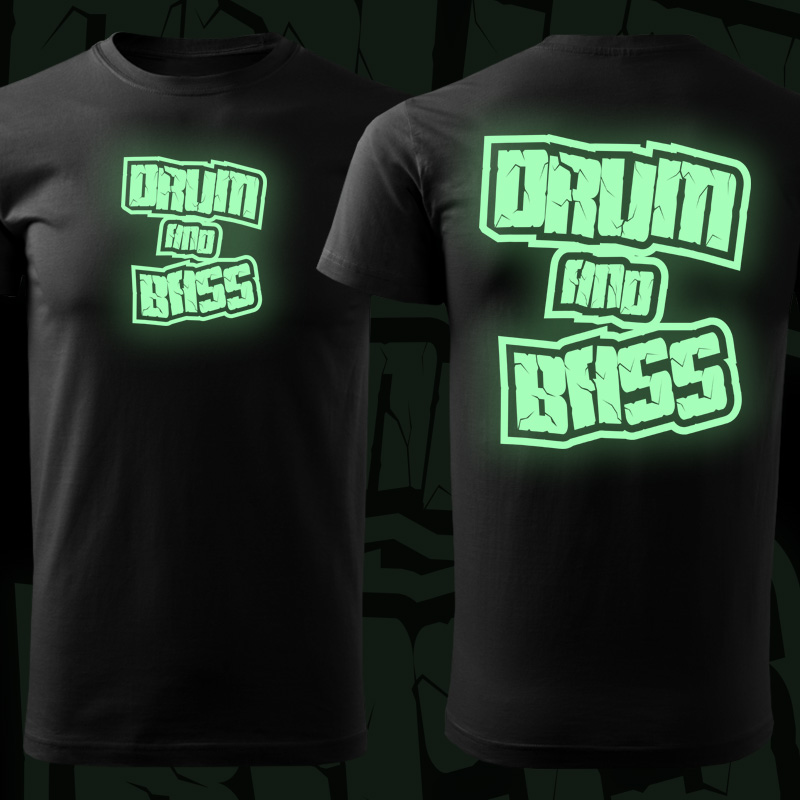 Tričko dnb, drum and bass pánské svítící potisk