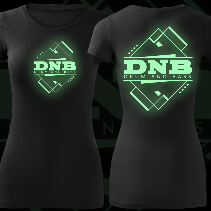 Tričko dnb, drum and bass svítící potisk