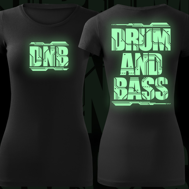 Tričko dnb, drum and bass svítící potisk