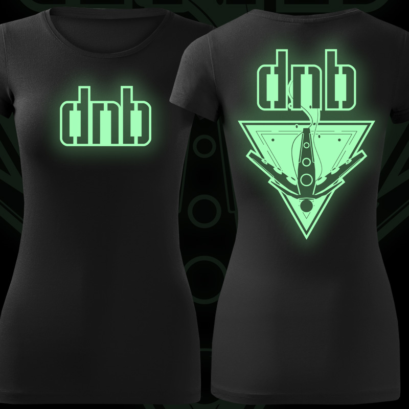 Tričko dnb, drum and bass svítící potisk