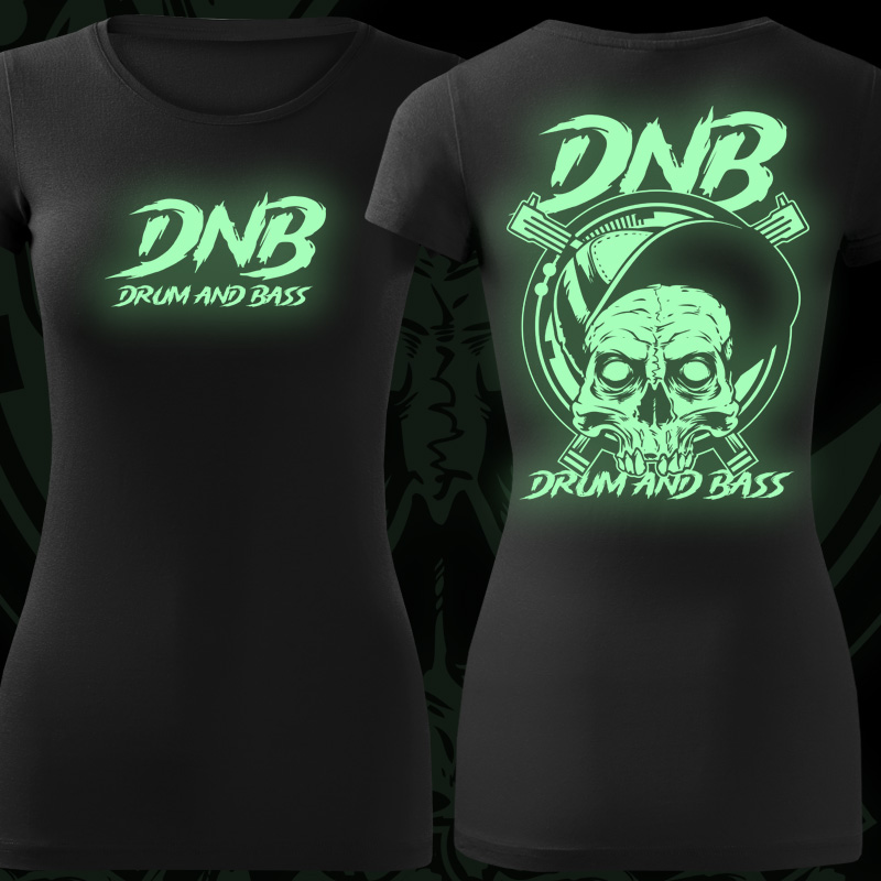 Tričko dnb, drum and bass svítící potisk