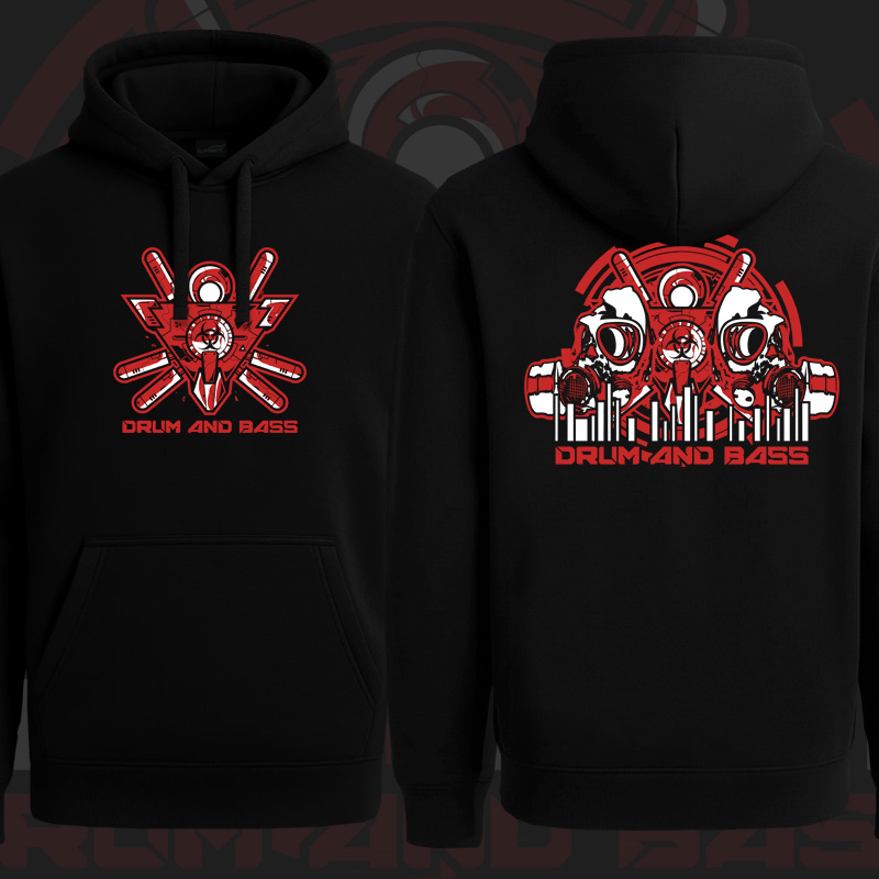 Mikina dnb, drum and bass klokanka Gas mask