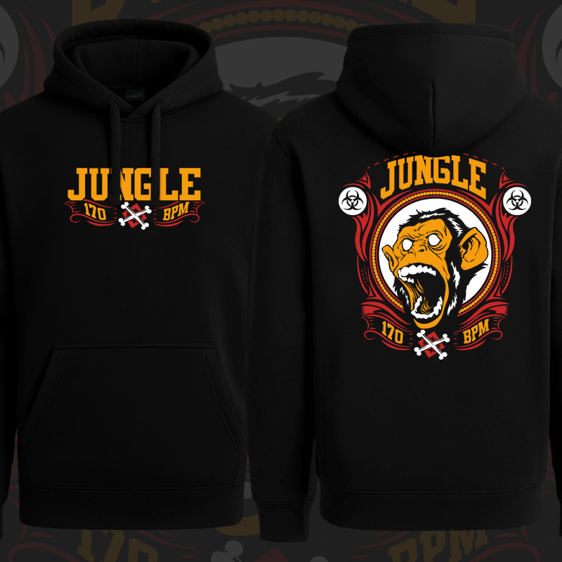 Mikina dnb, drum and bass klokanka Jungle