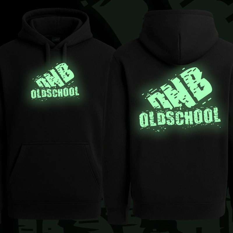 Mikina dnb, drum and bass klokanka svítící potisk