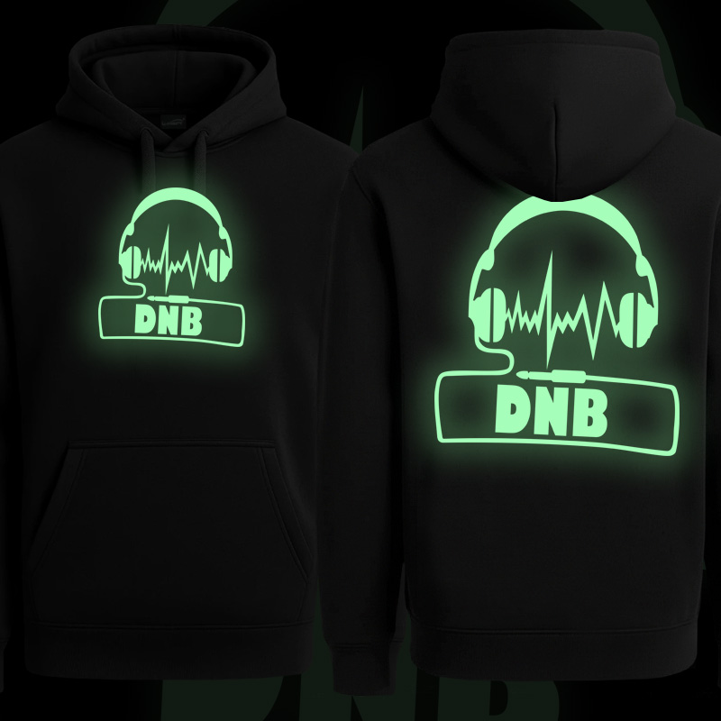 Mikina dnb, drum and bass klokanka svítící potisk