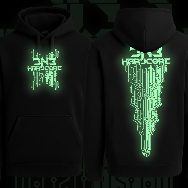 Mikina dnb, drum and bass klokanka svítící potisk