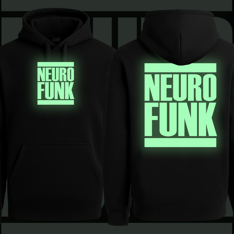 Mikina dnb, drum and bass klokanka svítící potisk