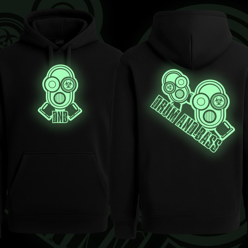 Mikina dnb, drum and bass klokanka svítící potisk