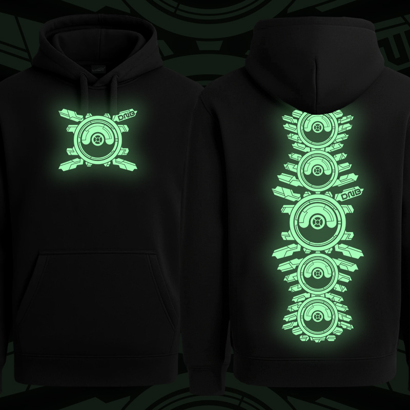 Mikina dnb, drum and bass klokanka svítící potisk