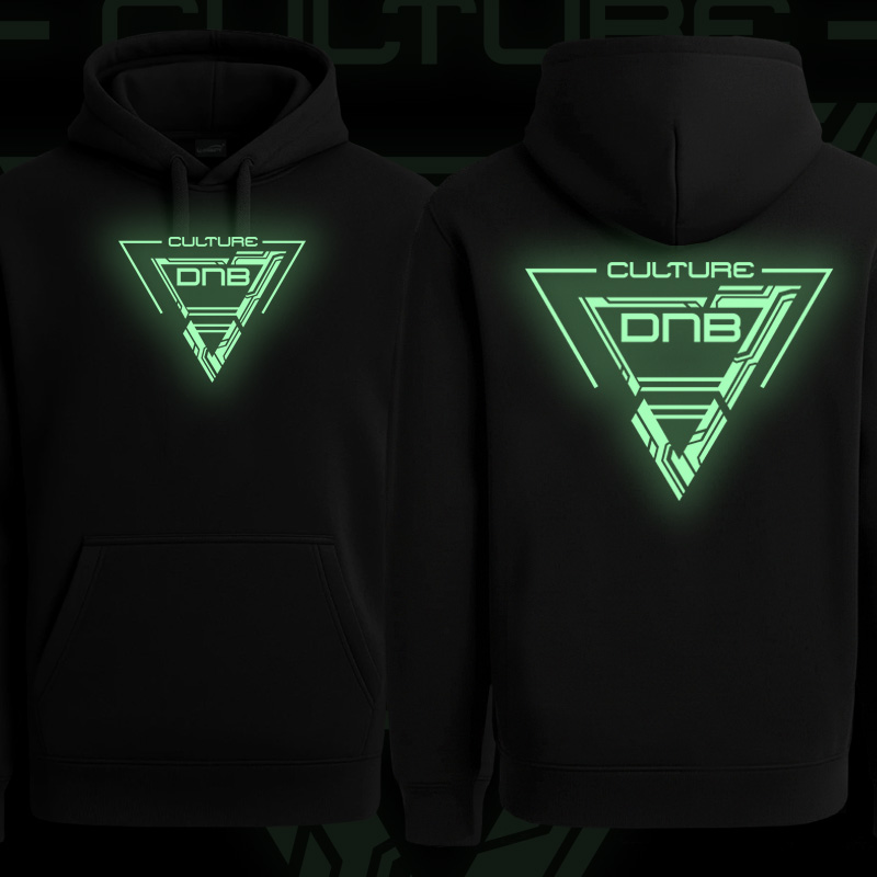 Mikina dnb, drum and bass klokanka svítící potisk
