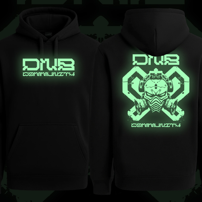 Mikina dnb, drum and bass klokanka svítící potisk