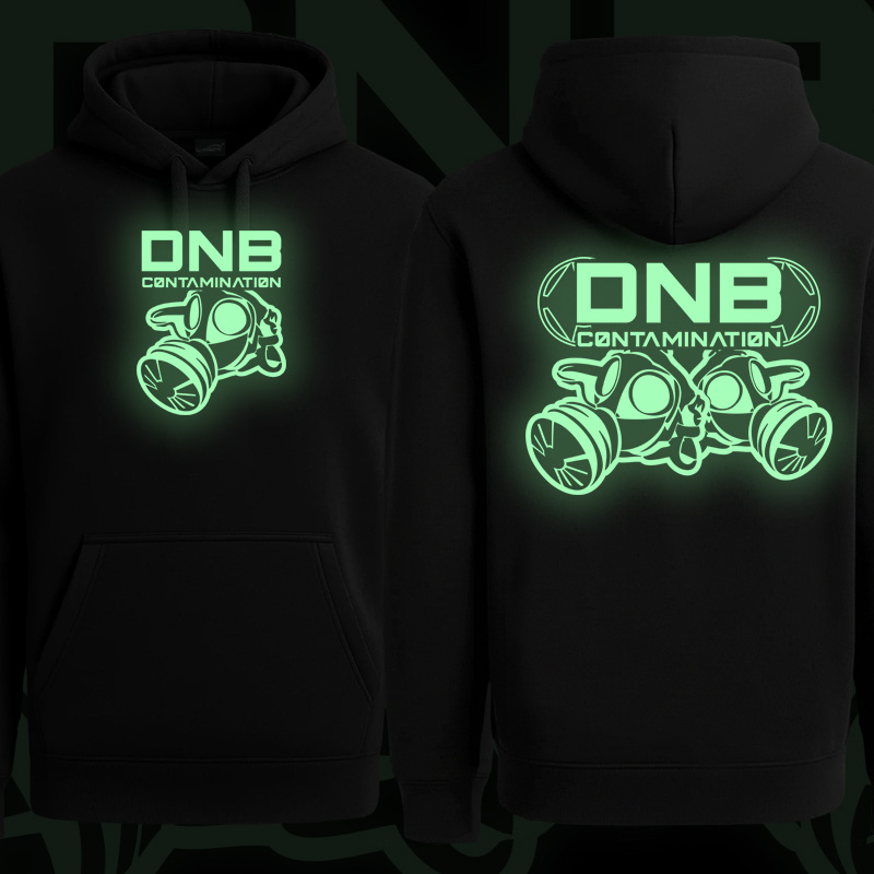 Mikina dnb, drum and bass klokanka svítící potisk