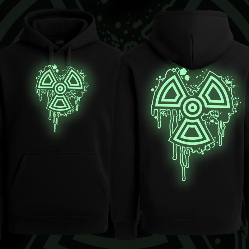 Mikina dnb, drum and bass klokanka svítící potisk