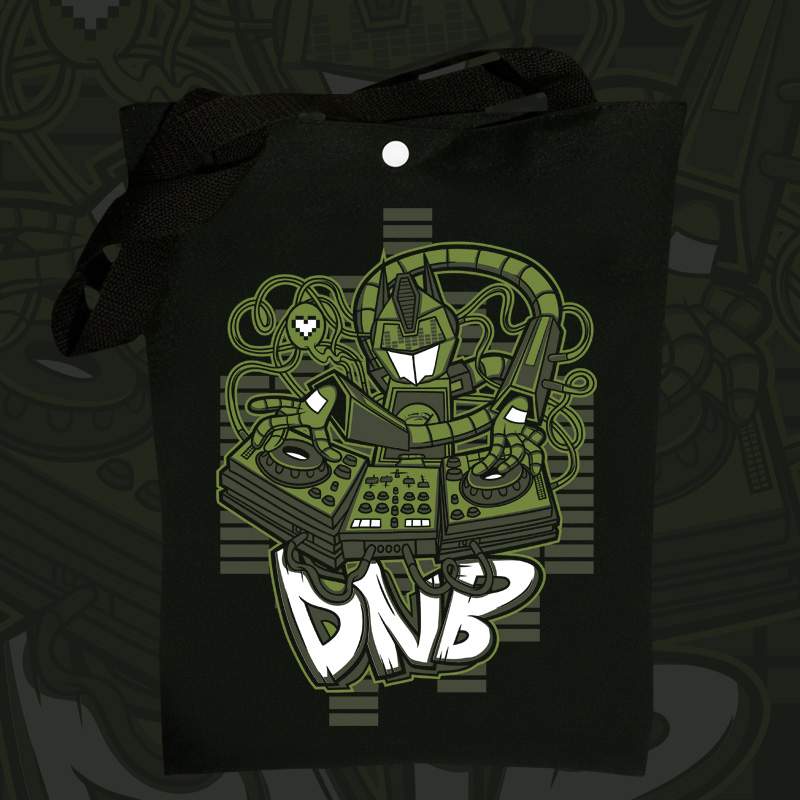 Taška přes rameno dnb, drum and bass Robotic DJ