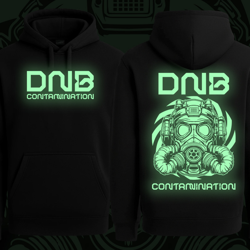 Mikina dnb, drum and bass klokanka svítící potisk