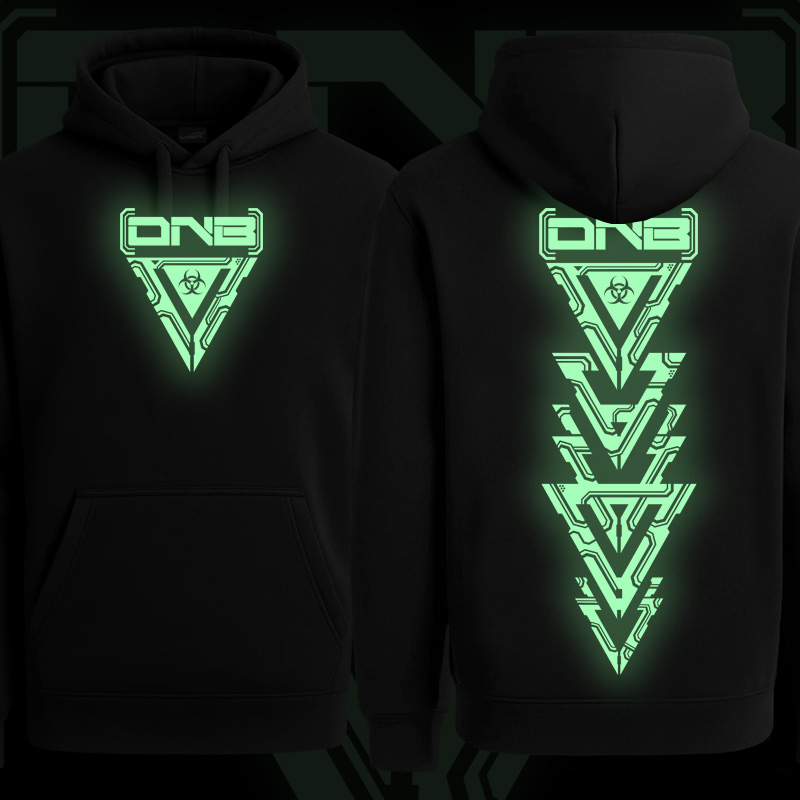 Mikina dnb, drum and bass klokanka svítící potisk