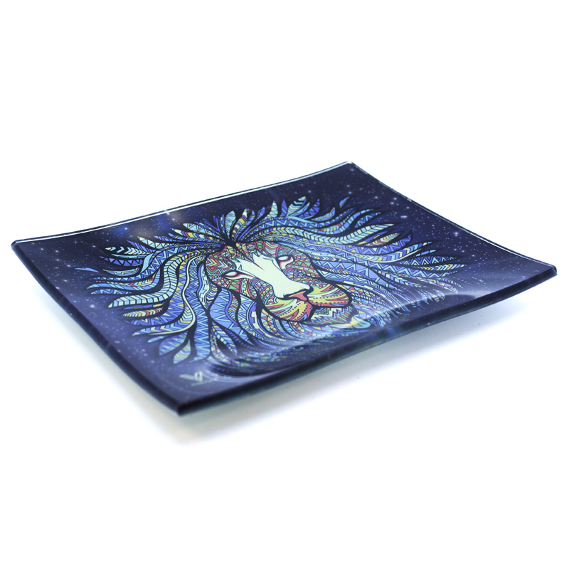 Skleněný tácek na balení 16x12 cm Lion