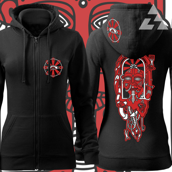 Mikina dámská tekno na zip Psychedelic