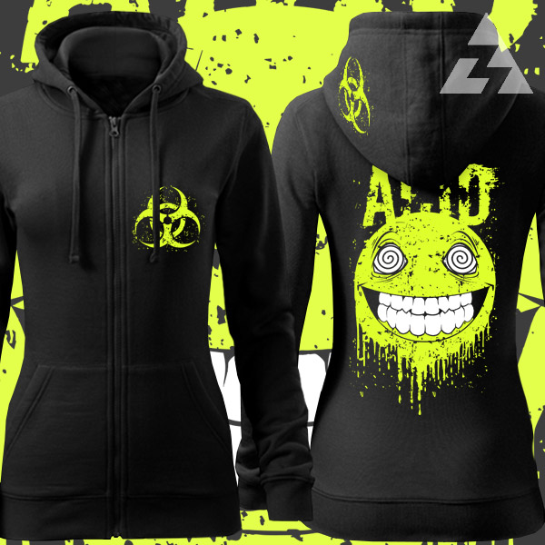 Mikina dámská tekno na zip Acid smile