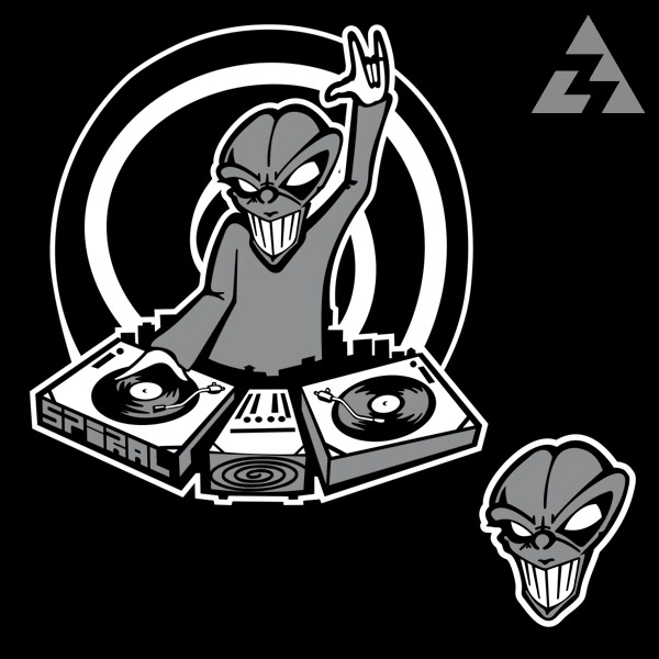 Mikina tekno na zip ALIEN DJ