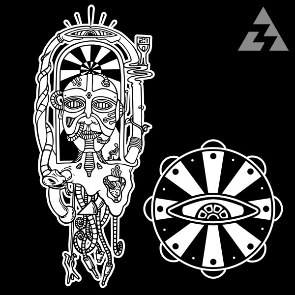 Mikina tekno na zip PSYCHEDELIC