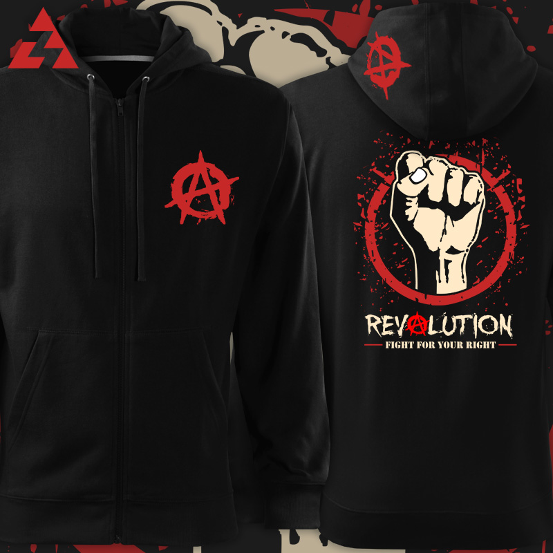 Mikina punk na zip Revolution