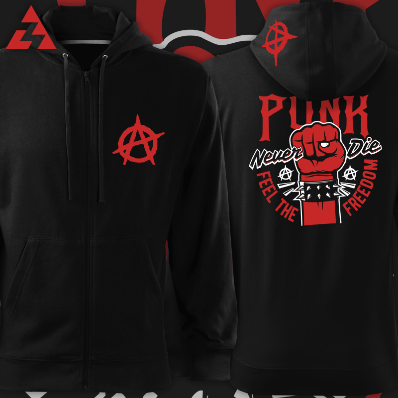 Mikina punk na zip Freedom