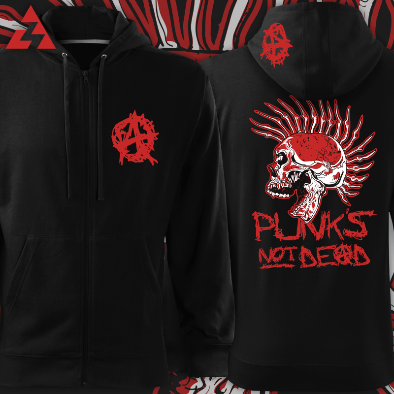 Mikina punk na zip Punk rock