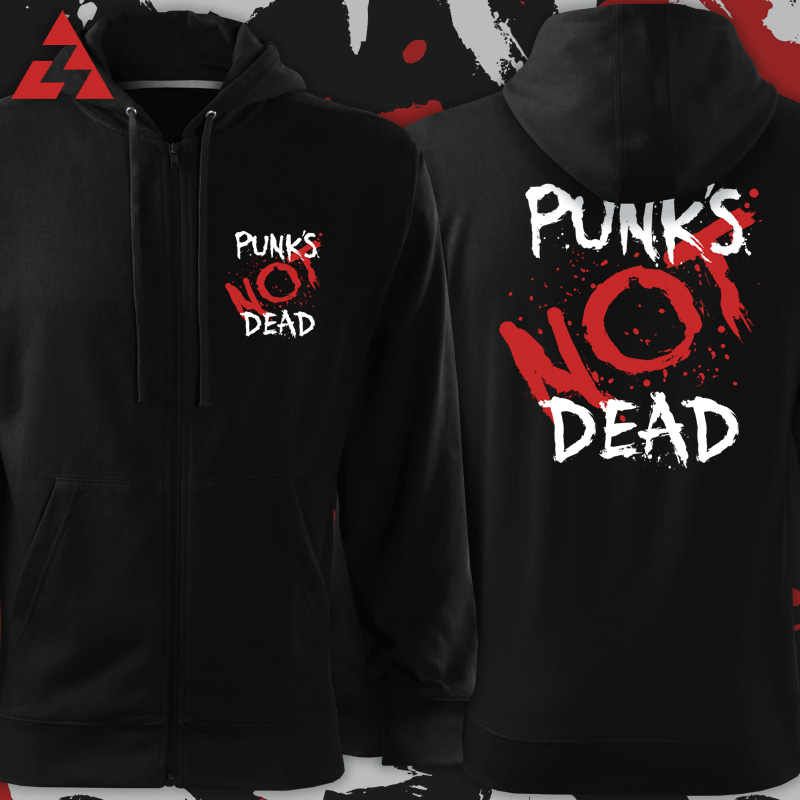 Mikina punk na zip Punk´s not dead