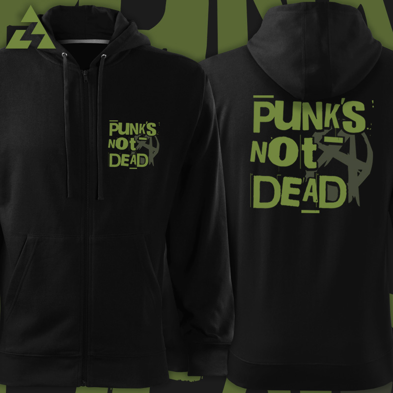 Mikina punk na zip Punk´s not dead